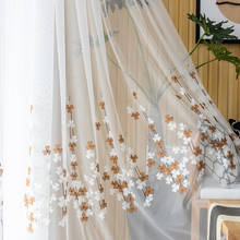 Cortinas tejidas de tul bordadas para sala de estar, pantalla de algodón transparente Europea personalizada para dormitorio y balcón, novedad 2024 - compra barato