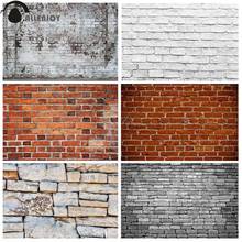 Allenjoy White Brick Wall Backdrop Vintage Gradient Grunge Vinyl Photographic Background for Photo Studio Portrait Photophone 2024 - buy cheap
