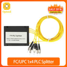 Fc/upc 1x4 plc fibra óptica divisor único modo com fc/upc conector ftth sc 1x4 plc abs óptica divisor caixa frete grátis 2024 - compre barato