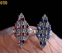 100%925 sterling silver new opening women s natural pomegranate red ring 2024 - buy cheap