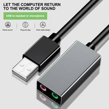 Tarjeta de sonido externa USB a Jack 3,5mm, adaptador de Audio para auriculares, tarjeta de sonido para Mac Win Compter Android 2024 - compra barato