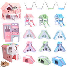 Casa de hamster luxuosa, brinquedo de balanço com escorregador, gaiola de loft, castelo do ouriço, escalar, brinquedos pequenos, casa de estimação, 1 peça 2024 - compre barato