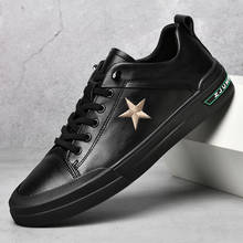 Brand New High End Men Genuine Leather Casual Shoes Embroidery Star Low Tops Leisure Flat Shoes Cool Loafers 2024 - buy cheap