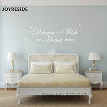 JOYRESIDE Quotes Wall Decal Dream Is A Wsih Words Sticker Home Kid Bedroom Wall Decor Vinyl Decoration Bedroom Dream Heart WM081 2024 - buy cheap