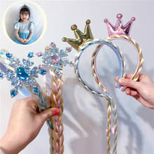 Ice and snow wig braids children's crown princess headbands Queen Aisha headdress Aisha girls headband hair accessories 2024 - buy cheap