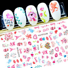 3D Nail Sticker Decals Self-adhesive Stickers for Nails Cartoons Pink Sweet Design Stickers for Manicure Nail Art Decoration 2024 - buy cheap