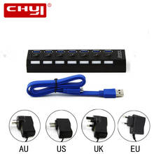 USB 3.0 Hub Multi USB Hub High Speed USB Splitter Expander with 7 Ports For US/UK/EU/AU Power Adapter For Laptop PC Accessories 2024 - buy cheap