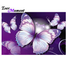 Ever Moment Diamond Painting Wall Picture Of Rhinestone Purple Butterfly Mosaic Full Square Drill Diamond Embroidery ASF2035 2024 - buy cheap