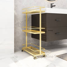 Nordic Bathroom Shelves Bathroom Simple Iron Golden Storage Toilet Floor Shelf for Kitchen Trolley Wrought Iron with Wheels mc 2024 - buy cheap