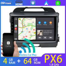 9" PX6 4G+64G Android 10 Car Multimedia Player For KIA Sportage R GPS Radio Wireless Carplay TDA7850 Bluetooth 5.0 HDMI DSP DAB 2024 - buy cheap