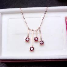 Original NaturalAnd Real garnet necklace pendant Free shipping Real origin red garnet 925 sterling silver Fine jewelry 2024 - buy cheap