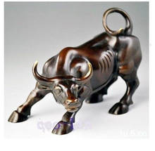 Big 8” Wall Street Bronze Fierce Bull OX Statue# 2024 - buy cheap