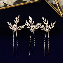 Women Crystal Wedding Hair Accessories Handmade Gold Hair Sticks European Pearls Hairbands Hairpins 2024 - buy cheap