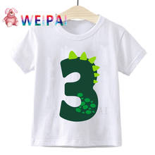 Camiseta de dibujos animados con número de dinosaurio pequeño para niños, camiseta de dinosaurios para niños, regalo para niños y niñas 2024 - compra barato