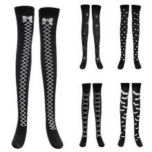 Halloween Skeleton Long Knee High Socks Costume Masquerade Carnival Cosplay Soft U90E 2024 - buy cheap