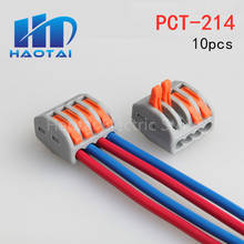 10 шт. PCT-214 PCT214 222-414 Универсальные Компактные соединители проводов соединитель 4-контактный проводник клеммный блок рычаг подходит 2024 - купить недорого