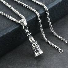 Vintage Stainless Steel Religious Amulets for Women Men Openable Stupa Tower Pendant&Necklaces Relief Pagoda Jewelry colar NC195 2024 - buy cheap