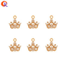 Cordial Design 50Pcs 11*12MM Jewelry Accessories/DIY Pendant/Hand Made/Crown Shape/Connectors/CZ Charms/Earring Findings 2024 - buy cheap