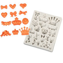 Crown Bowknot Bow Loving Heart Silicone Sugarcraft Mold Fondant Cake Decorating Tools Cupcake Chocolate Baking Molds 2024 - buy cheap