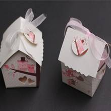 Mini caixa para doce formato de pássaro, caixa para presente e decoração de festas com fita para convidados, casamento, presentes e biscoitos 2024 - compre barato