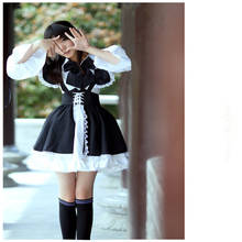 2021 Women Maid Outfit Anime Long Dress Black and White Apron Dress Lolita Dresses Cosplay Costume 2024 - buy cheap