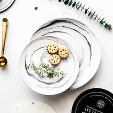 Placa de mármore criativo placa de café da manhã cerâmica bife placa ocidental bolo nordic utensílios de mesa domésticos 2024 - compre barato