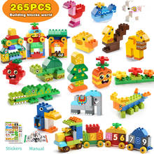 Blocos modulares grandes para construção, peças grandes e coloridas, adesivo, brinquedo para crianças, 102 a 265 peças 2024 - compre barato