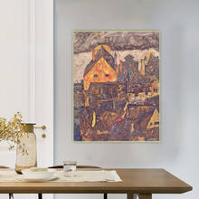 Citon Egon-pintura al óleo de la ciudad vieja de la ciudad muerta, lienzo artístico, póster, imagen, decoración de pared para el hogar y la sala de estar 2024 - compra barato