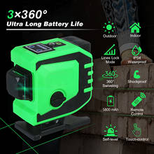 Nivelador a laser, 12 linhas, nivelador automático, feixe verde, 360, linha horizontal cruzada, inclinado, para ambientes externos 2024 - compre barato