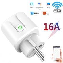 Tuya WiFi EU Smart Plug 16A 220V Adapter Wireless Remote Voice Control Power Monitor Timer Socket for Google Home Alexa 2024 - buy cheap