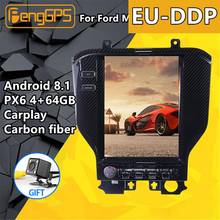 carbon fiber Tesla screen Android PX6 For Ford Mustang 2015 - 2019 Car Multimedia player Stereo Radio DSP CARPLAY GPS Head unit 2024 - buy cheap