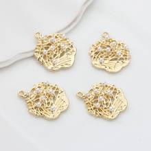 14mm 6 pçs/lote Liga de Zinco de Ouro Handmade Flores Encantos Para DIY Acessórios de Moda Jóias Fazendo Encontrar 2024 - compre barato