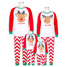 Pijama familiar de natal, pijama adulto feminino com estampa de cervo, roupas para família e para combinar, natal, 2019 2024 - compre barato