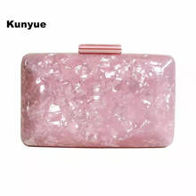 New Messenger Bag Brand Casual Women Evening Bag Cute Pink Acrylic Clutch Purse Luxury Marble Wedding Handbags Bridal Party Prom 2024 - buy cheap