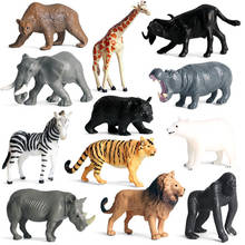 Quebra-cabeças de brinquedo, 12 modelos de ação, animais selvagens, quebra-cabeça educacional, mini coleção de animais, desenho animado 2024 - compre barato