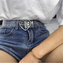 Heart Belts For Women Resin Cute Transparent Belt Jeans Dress Waist Strap Pin Buckle Harajuku Ladies Round PVC Clear Belt 2024 - buy cheap