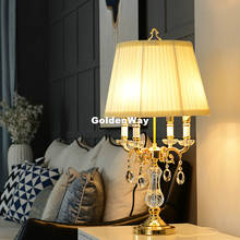 Nórdico moderno recém d40cm h75cm led ouro liga de cristal mesa luz casamento candelabro para lâmpada mesa ac iluminação 2024 - compre barato