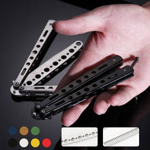 Stainless Steel Folding Knife for Balisong Trainer Training Practice Butterfly Style Dull Blade Knife 2024 - buy cheap