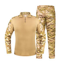 Conjunto de roupa camuflada masculina, uniforme de combate, calças táticas, multicamadas, de uso militar, para treino, caça 2024 - compre barato