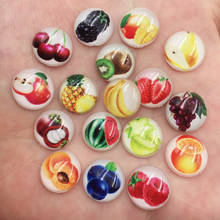 New 60pcs Mix Resin Colorful 12mm Round Variety of Fruits Flat Back Rhinestone Appliques DIY Ornament Scrapbook Craft SF740 2024 - buy cheap