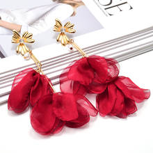 New Arrival Statement Flower-Shaped Dangle Long Earrings Wholesale ZA Fashion Big Drop Earrings Jewerly Accessories For Women 2024 - buy cheap