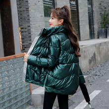 2021 New Winter Jacket High Quality stand-callor Coat Women Shiny Cotton Padded Jackets Winter Warm Woman Clothing Casual Parkas 2024 - buy cheap