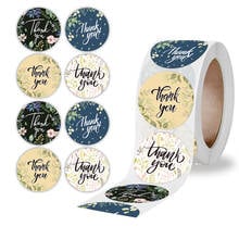 500pcs/roll 2.5/3.8cm Thank You Flower Plant Stickers Wedding Birthday Party Decorations Gift Greeting Card Labels 2024 - buy cheap