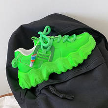 Женские кроссовки на массивной платформе, кроссовки для бега, повседневная сетчатая обувь на вулканизированной подошве, зеленые, размер 42, для осени, 2020 2024 - купить недорого