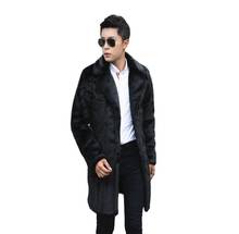 Autumn long faux mink leather jacket mens winter thicken warm fur leather coat men slim jackets jaqueta de couro fashion B75 2024 - buy cheap