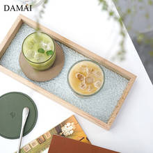 Japanese Simple Wood Trays Decorative Water Ripple Glass Tea Set Teacup Storage Plate Hotel Restaurant Service Tray Home Decor 2024 - buy cheap