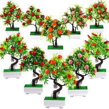 Artificial Plants Bonsai Mandarin Orange Fruit Tree Potted for Home Wedding Room Decoration Flower Hotel Party Decor Fake Potted 2024 - купить недорого
