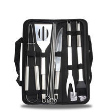 BBQ Grill Accessories Tools Set Stainless Steel Grilling Tool Carry Bag Grill Mat Camping Barbecue Utensil Kit Fork Tong Spatula 2024 - buy cheap