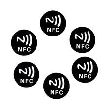 Pegatina de Metal negra NFC Ntag213, etiquetas NTAG 213, insignias de etiquetas metálicas, envío directo, 6 uds. 2024 - compra barato