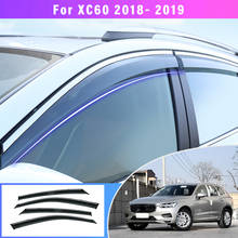 Para volvo xc60 2018-2019 janela tempo escudo sol chuva viseira defletor guarda estilo do carro auto acessórios abs toldos de plástico 2024 - compre barato